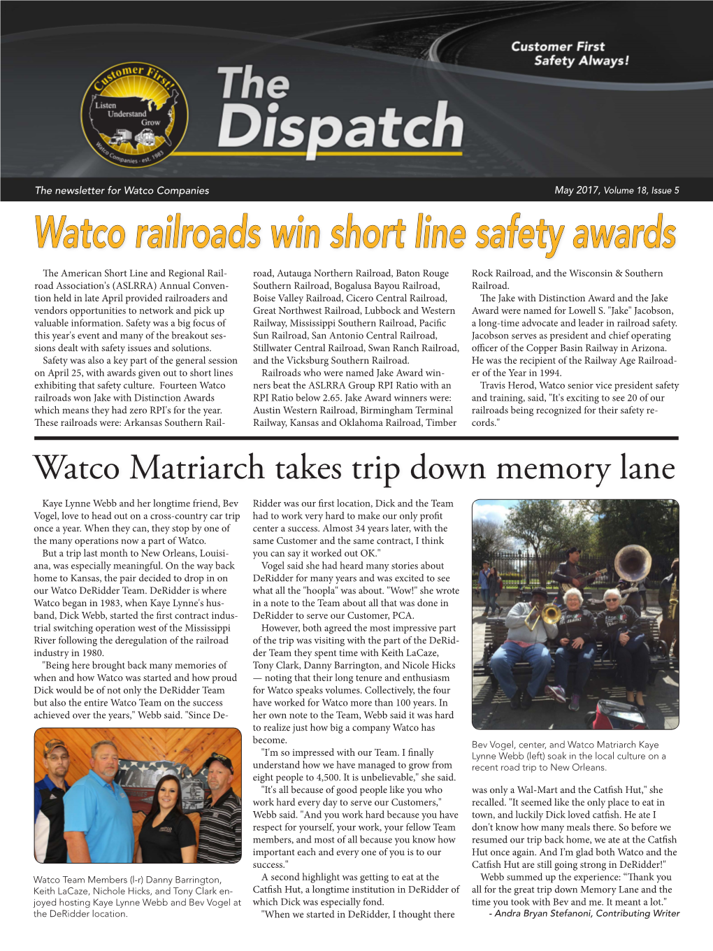 Watco Railroads Win Short Line Safety Awards