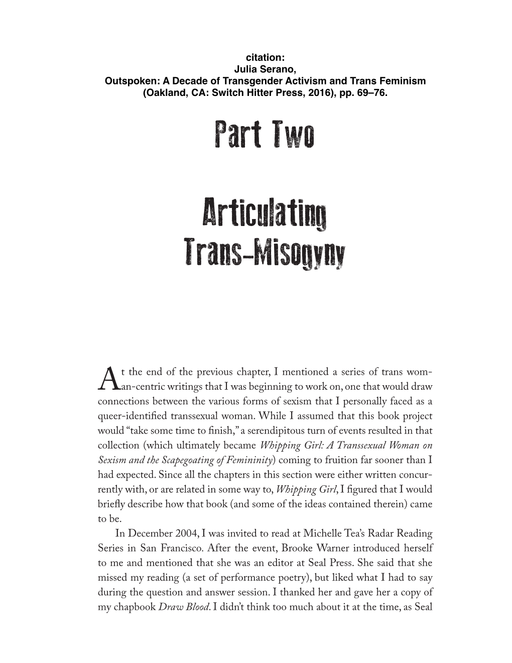 Articulating Trans-Misogyny