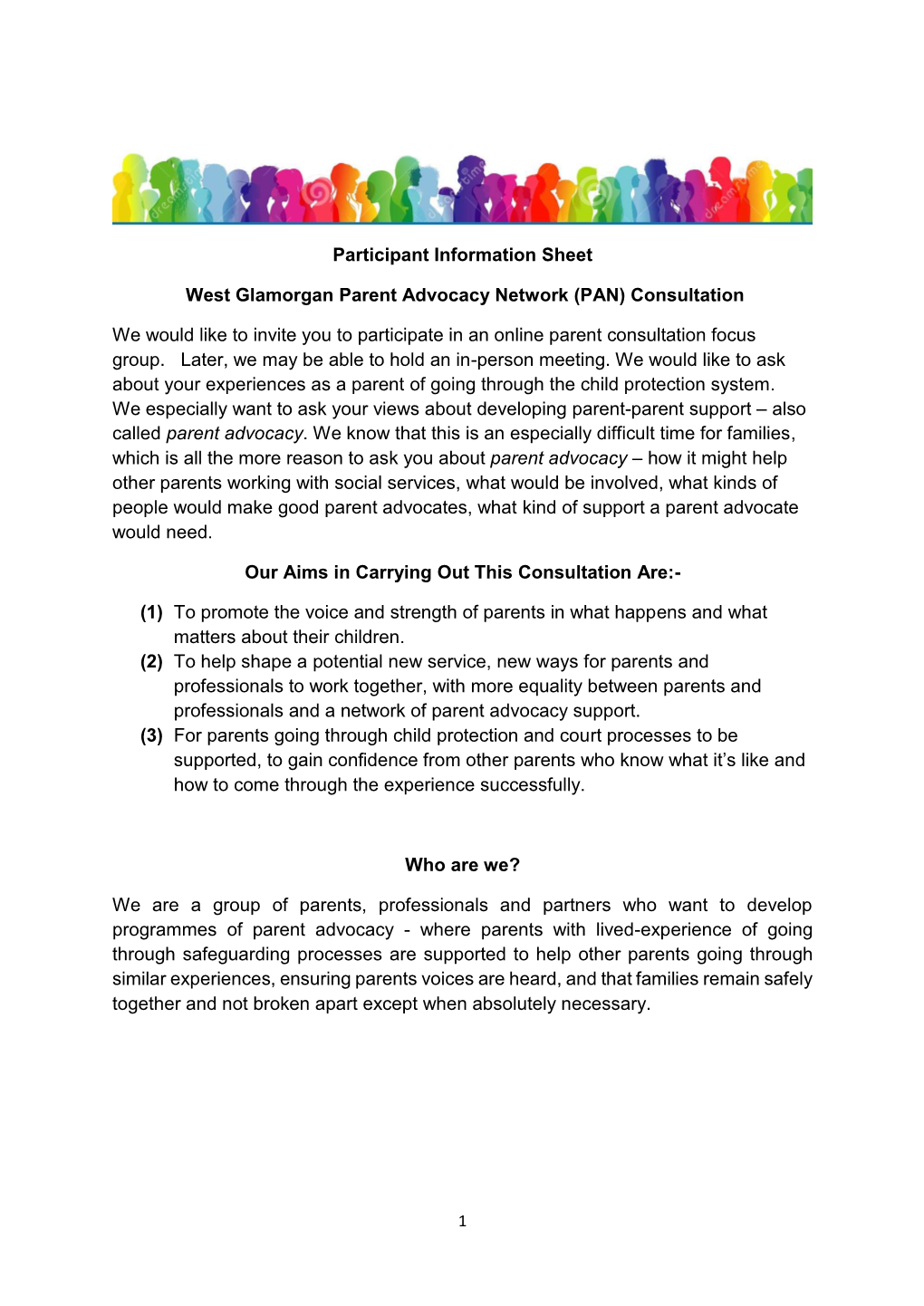 Participant Information Sheet West Glamorgan Parent Advocacy