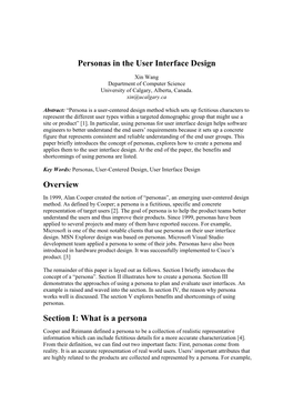 Personas in the User Interface Design