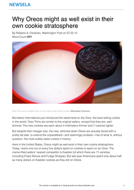 Why Oreos Might As Well Exist in Their Own Cookie Stratosphere by Roberto A