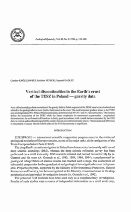 Vertical Discontinuities in the Earth's Crust of the TESZ in Poland - Gravity Data