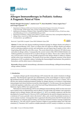 Allergen Immunotherapy in Pediatric Asthma: a Pragmatic Point of View