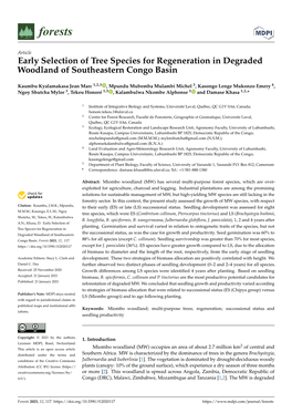 Early Selection of Tree Species for Regeneration in Degraded Woodland of Southeastern Congo Basin