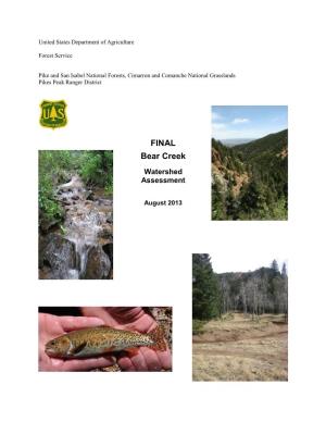FINAL Bear Creek Watershed Assessment