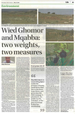 Wied Ghomor and Mqabba: Two Weights, Two Measures