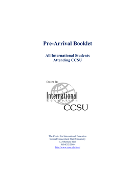 Pre-Arrival Booklet