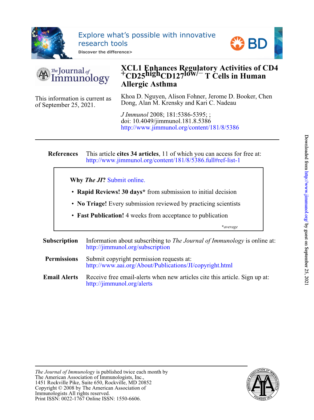 Allergic Asthma T Cells in Human