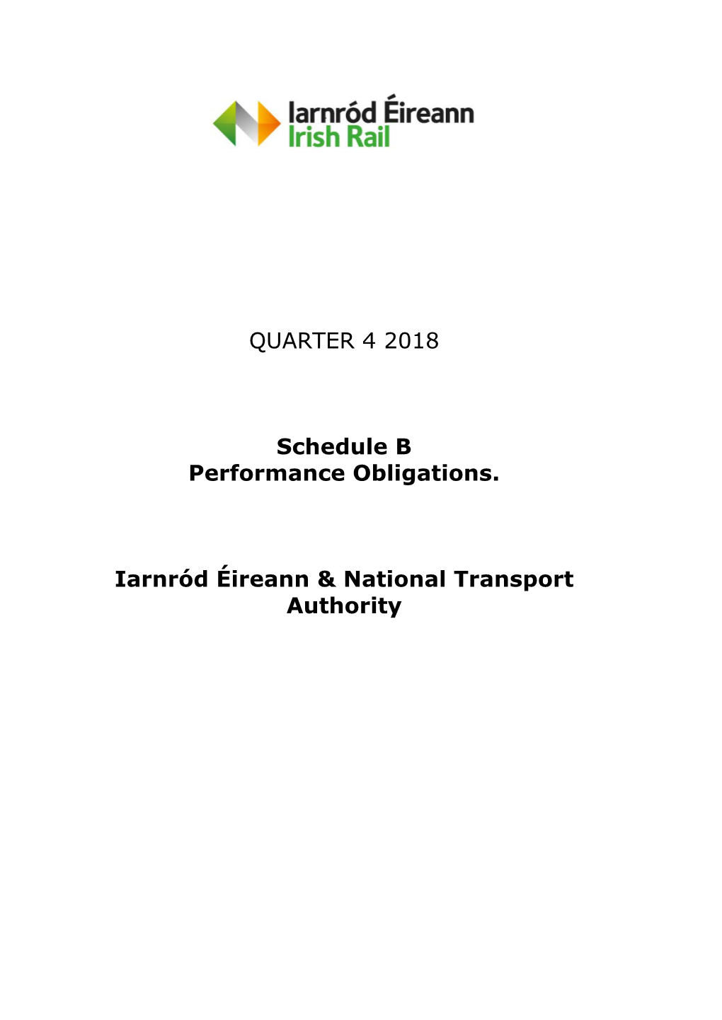 Q4 2018 Iarnród Éireann Performance Report
