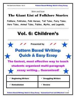 Giant List of Folklore Stories Vol. 6: Children's