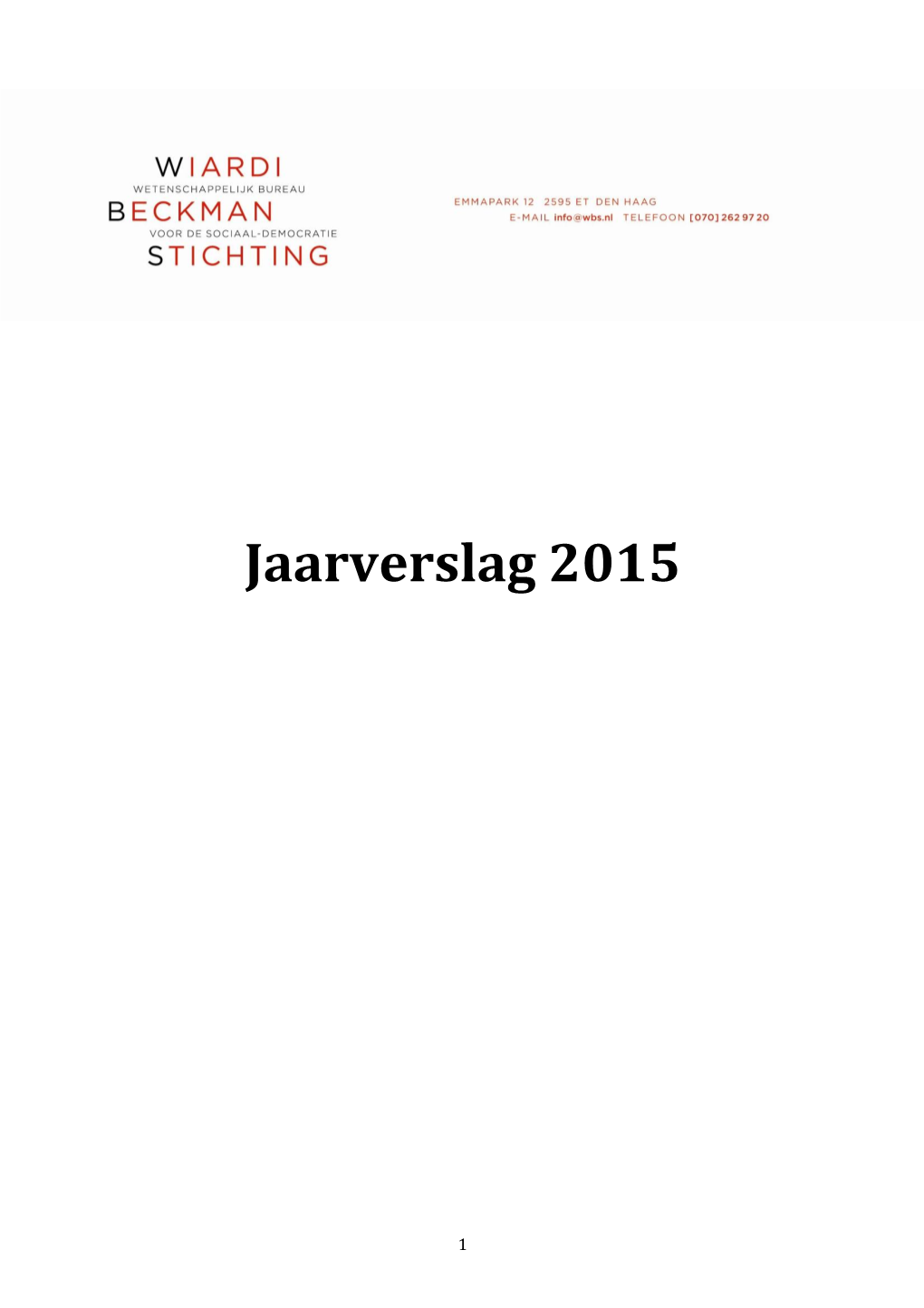 Jaarverslag 2015