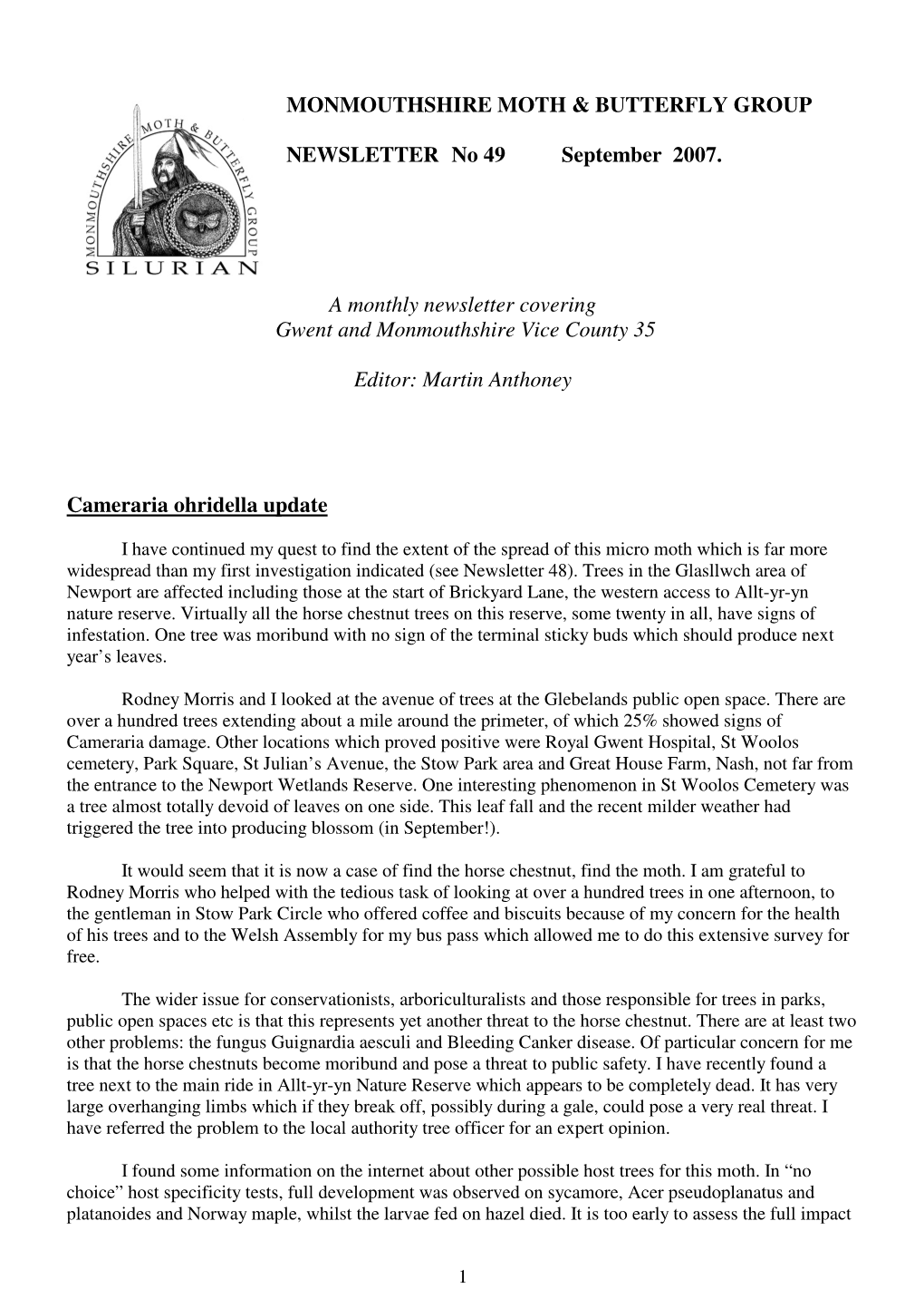 Newsletter 49, September 2007 (519Kb)