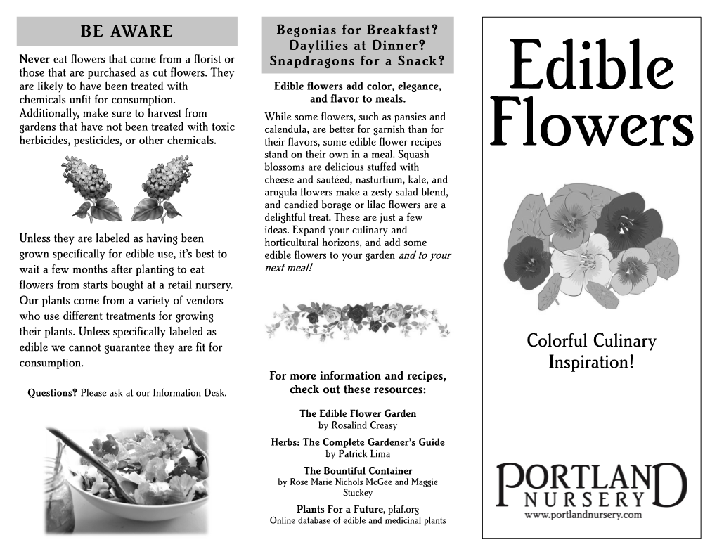 Edible Flowers List