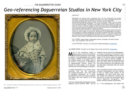 Geo-Referencing Daguerreian Studios in New York City