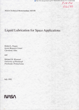 Liquid Lubrication for Space Applications