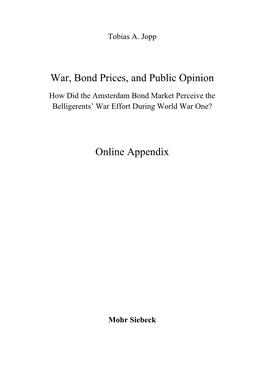 War, Bond Prices, and Public Opinion Online Appendix