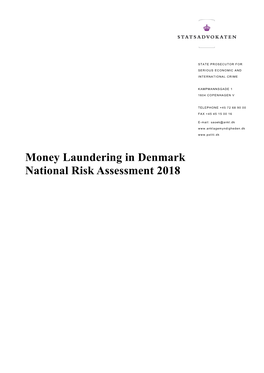 Money Laundering in Denmark National Risk Assessment 2018