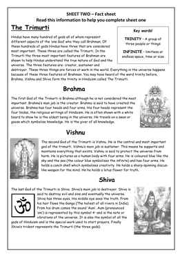 The Trimurti Brahma Vishnu Shiva