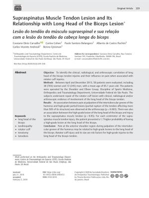 Supraspinatus Muscle Tendon Lesion and Its Relationship with Long