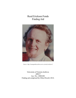 Reed Erickson Fonds Finding Aid