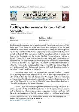 The Bijapur Government on Its Knees, 1661-62 N