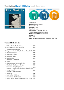 The Smiths Hatful of Hollow Mp3, Flac, Wma