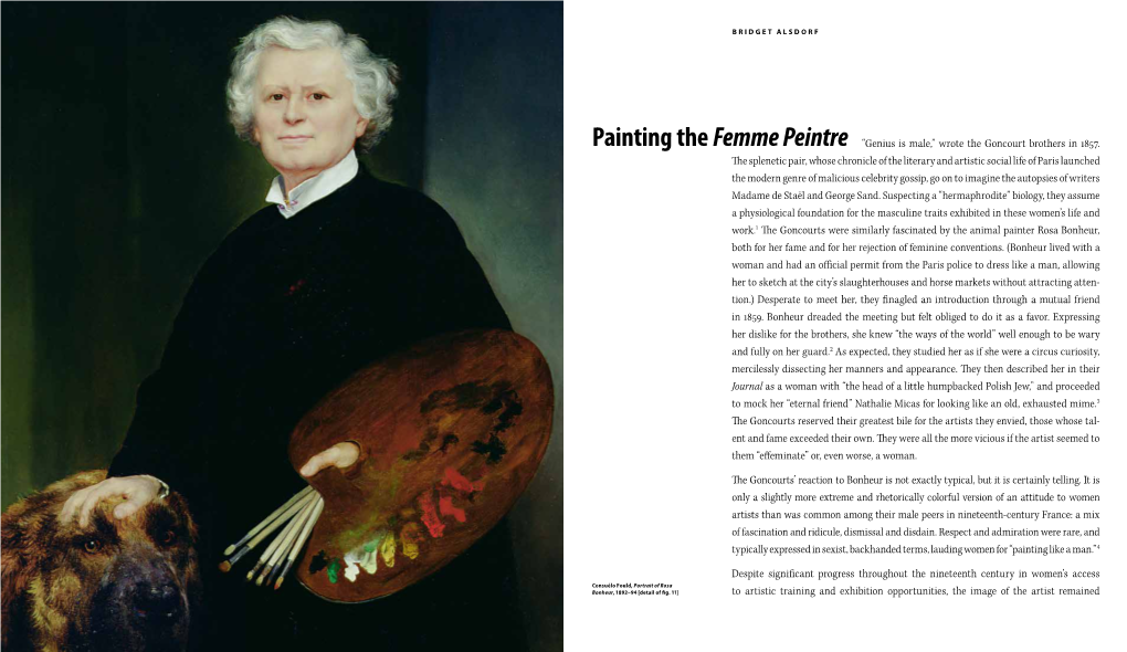 Painting the Femme Peintre “Genius Is Male,” Wrote the Goncourt Brothers in 1857