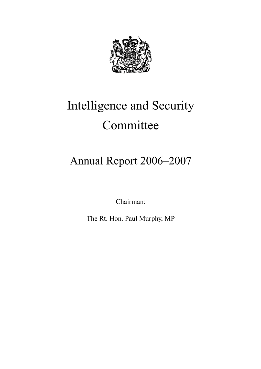 Intelligence and Security Committee