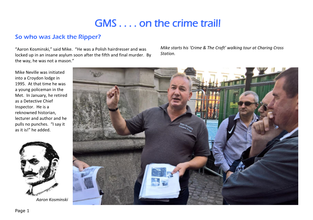 On the Crime Trail! So Who Was Jack the Ripper?