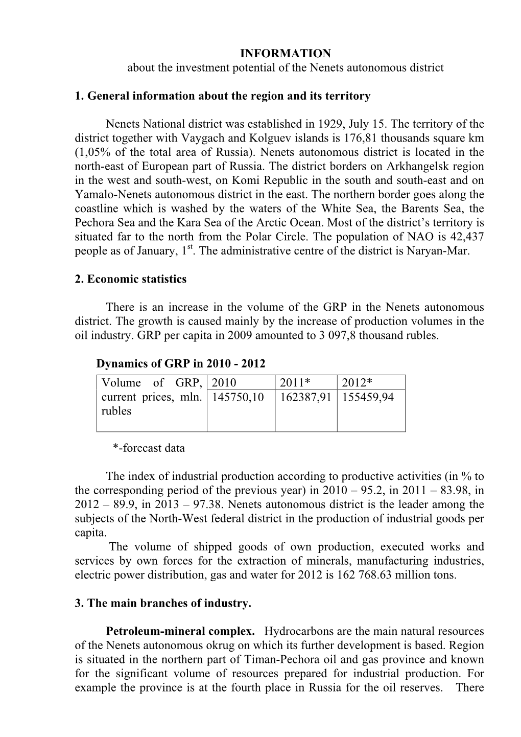 References Materials on Nenets Autonomous District