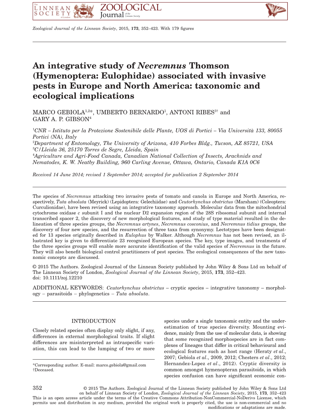 Hymenoptera: Eulophidae) Associated with Invasive Pests in Europe and North America: Taxonomic and Ecological Implications