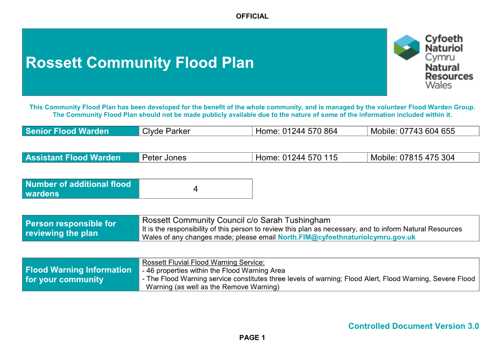 Rossett Community Flood Plan