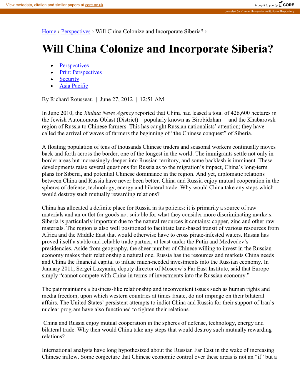 Will China Colonize and Incorporate Siberia? › Will China Colonize and Incorporate Siberia?