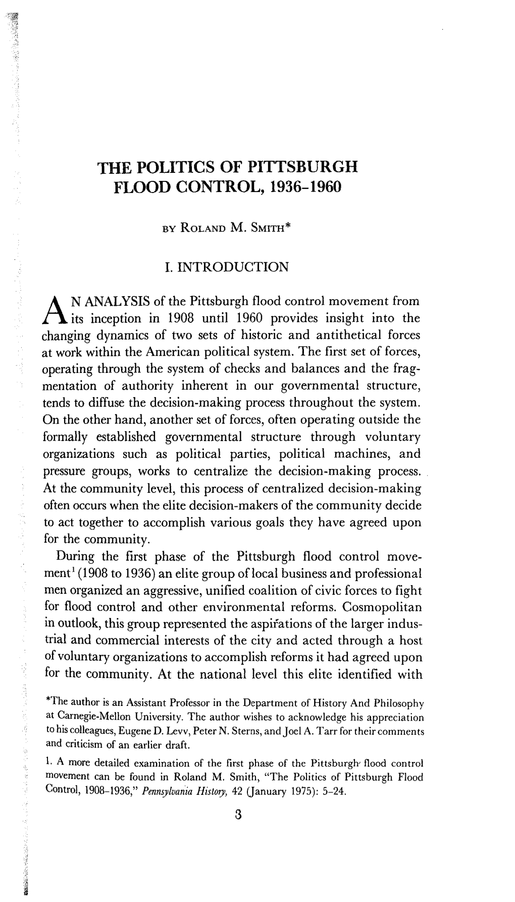 The Politics of Pittsburgh Flood Control, 1908–1936