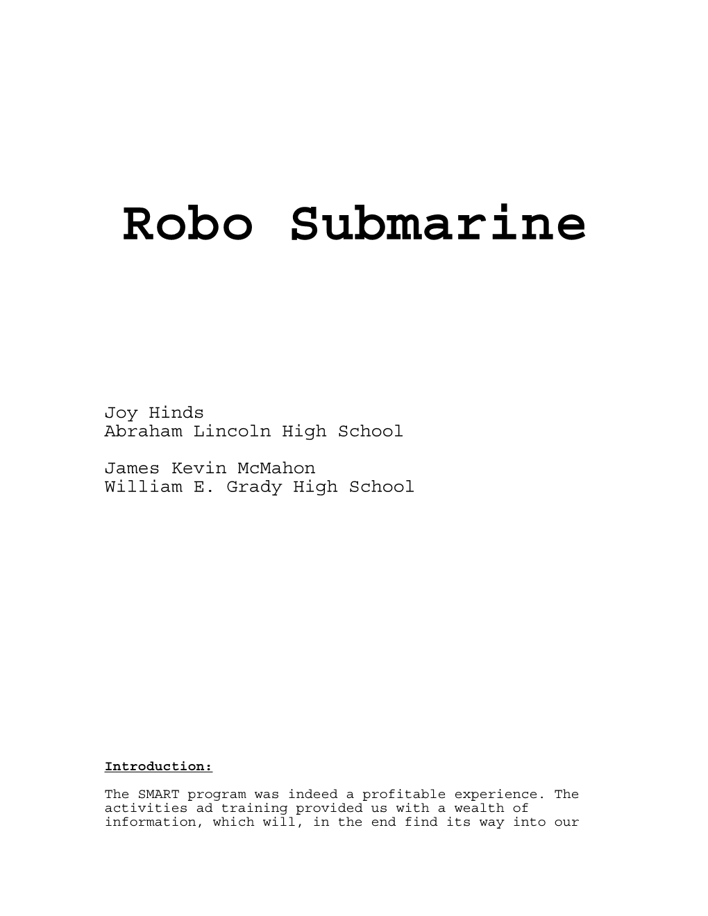 Robo Submarine