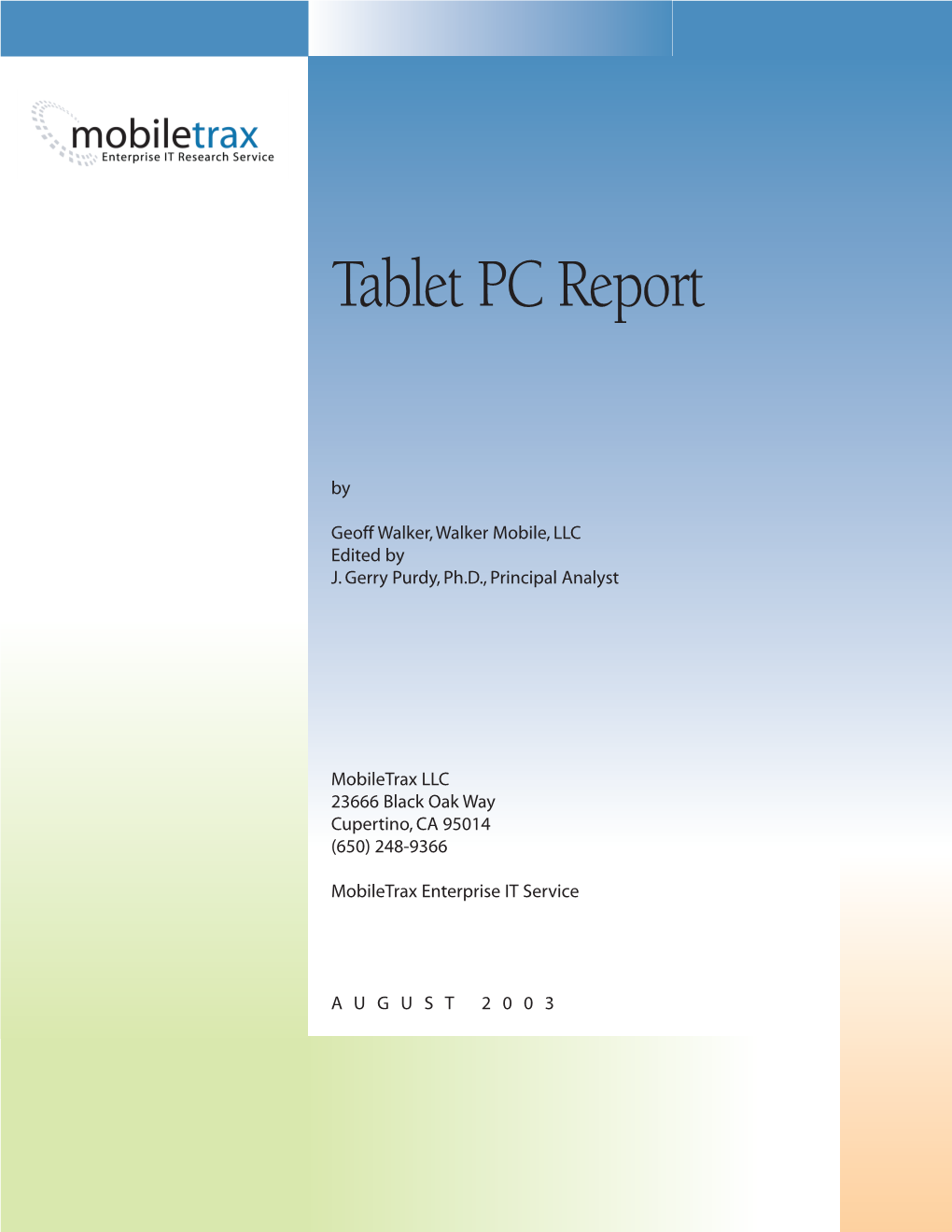 Tablet PC Report
