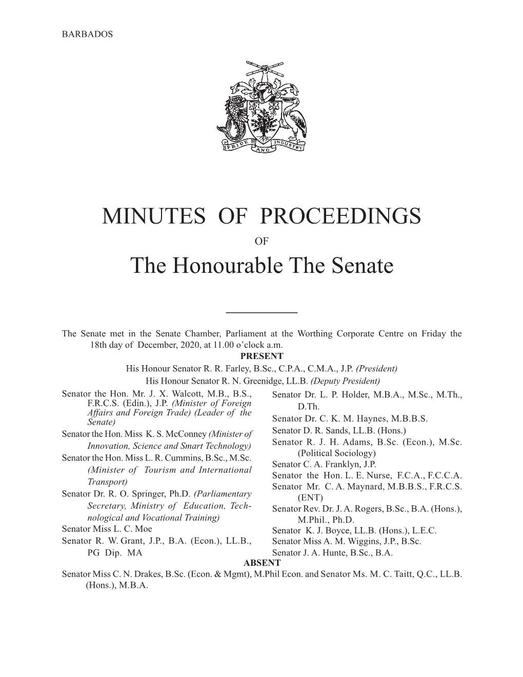 Senate Minutes