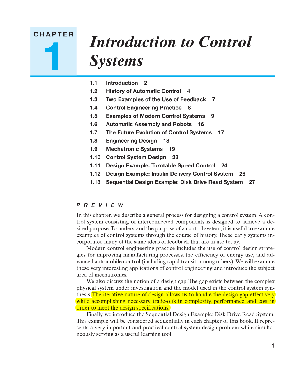 Introduction to Control Systems 1.1 INTRODUCTION