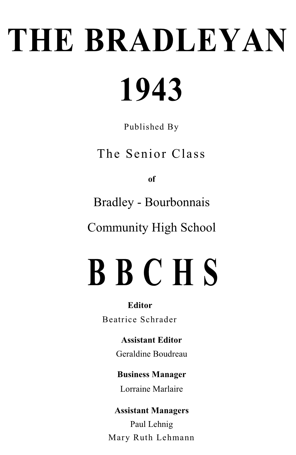 B B C H S Editor Beatrice Schrader