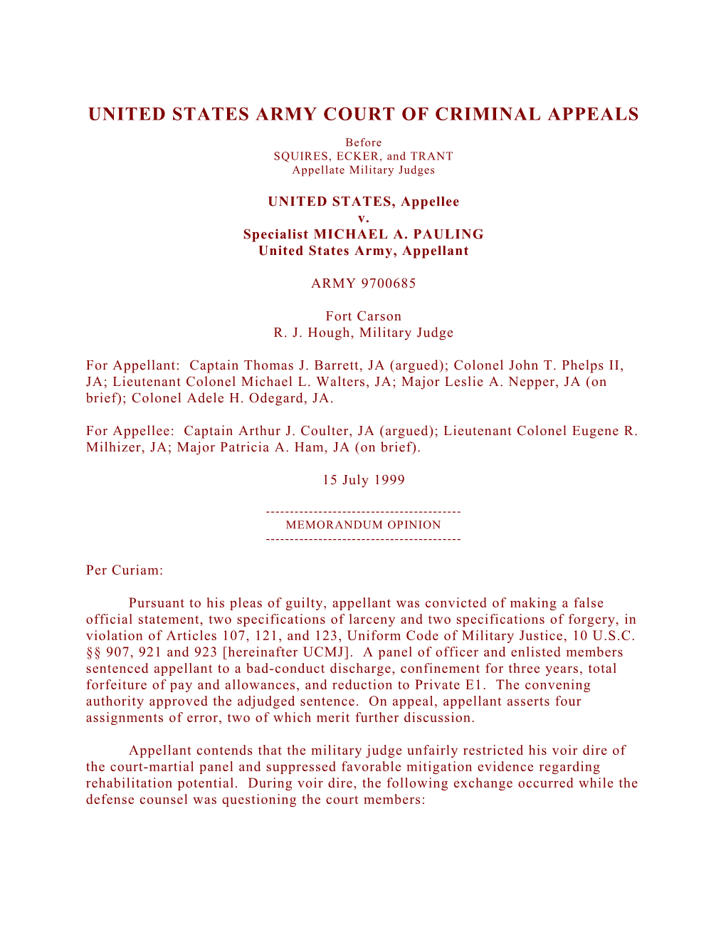 United States Army Court of Criminal Appeals s8