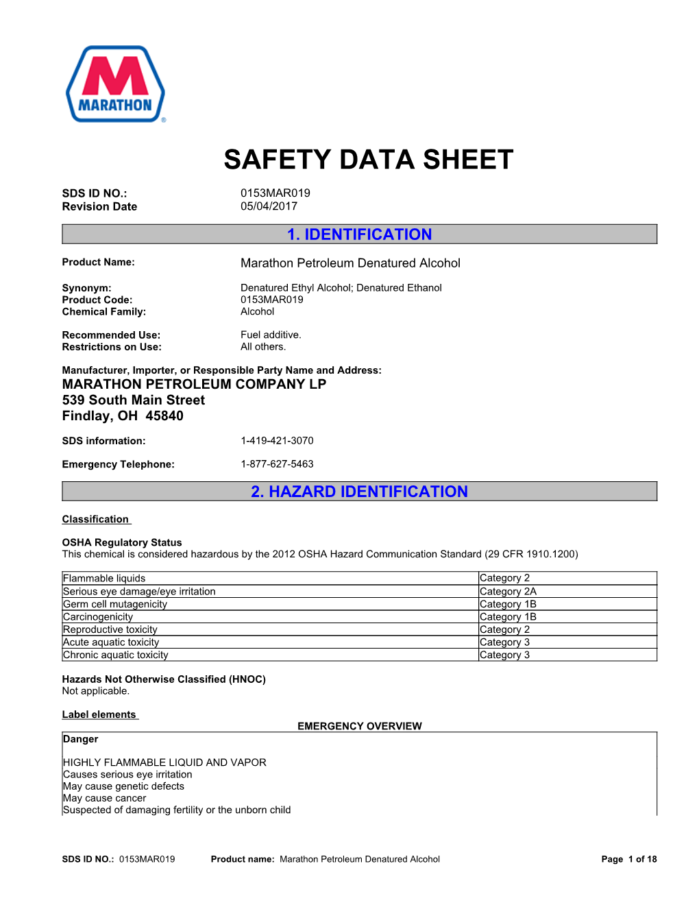 Denatured Alcohol