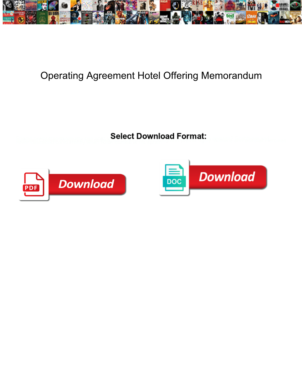 Operating Agreement Hotel Offering Memorandum