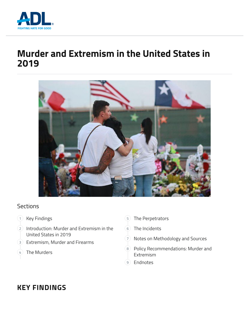 Murder and Extremism in the United States in 2019