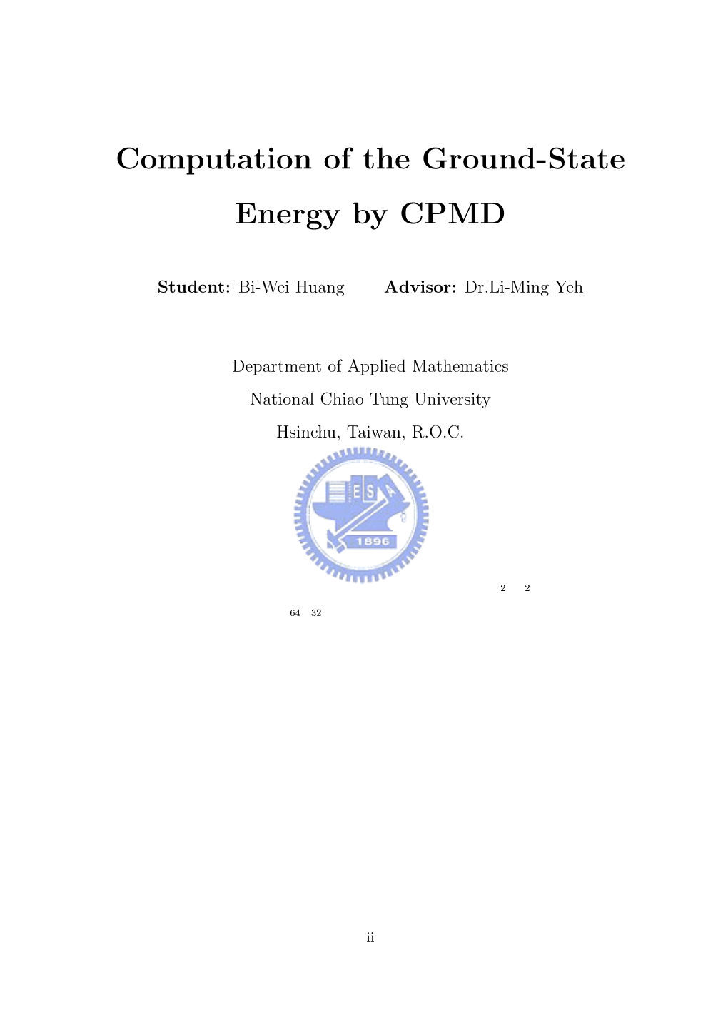 Computation of the Ground-State Energy by CPMD