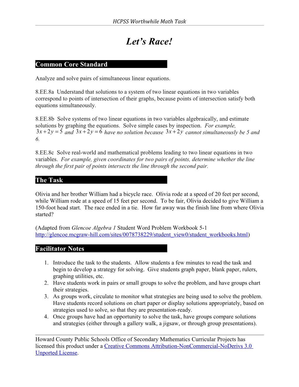 HCPSS Worthwhile Math Task