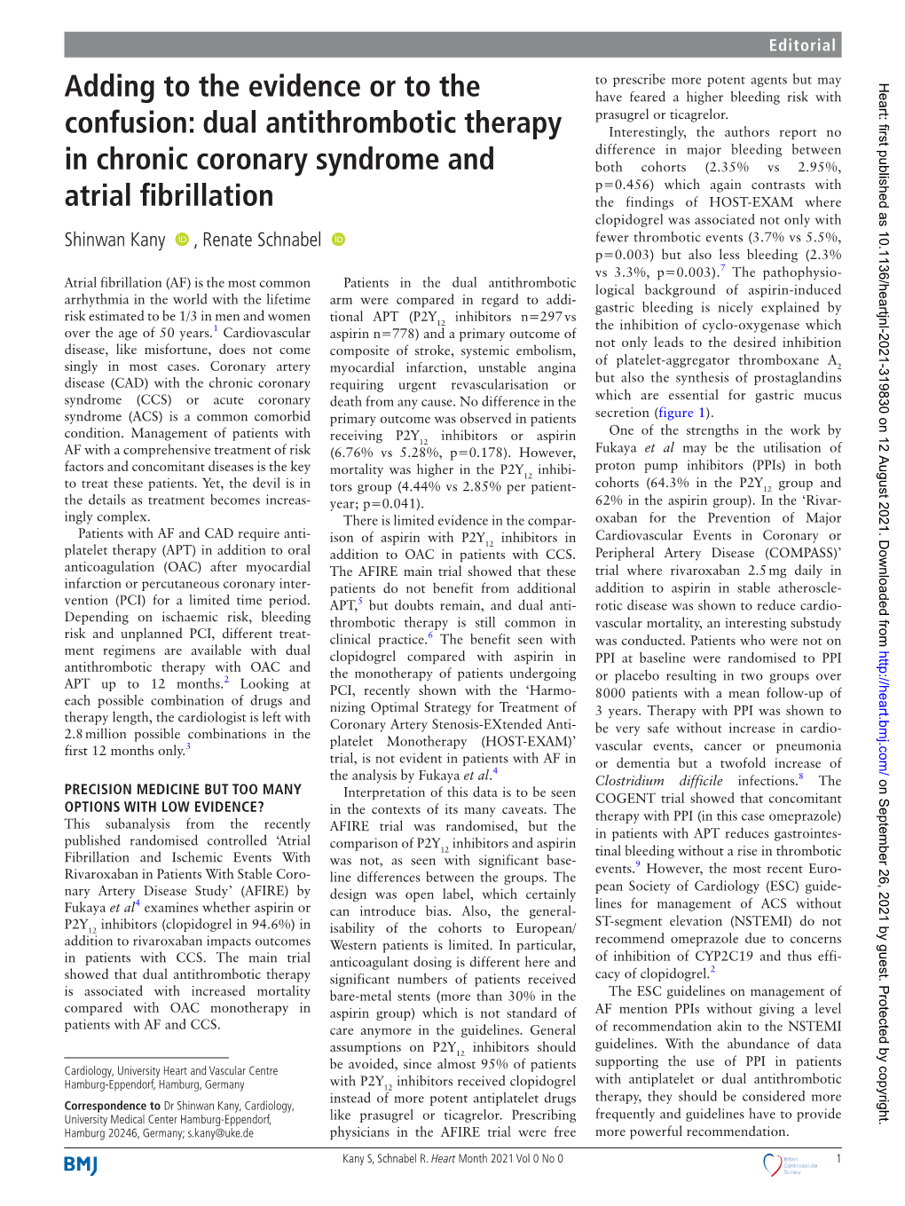 Dual Antithrombotic Therapy in Chronic Coronary Syndrome