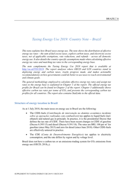 Taxing Energy Use 2019: Country Note – Brazil