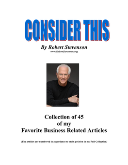 Collection of 45 of My Favorite Business Related Articles