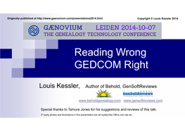 Reading Wrong GEDCOM Right