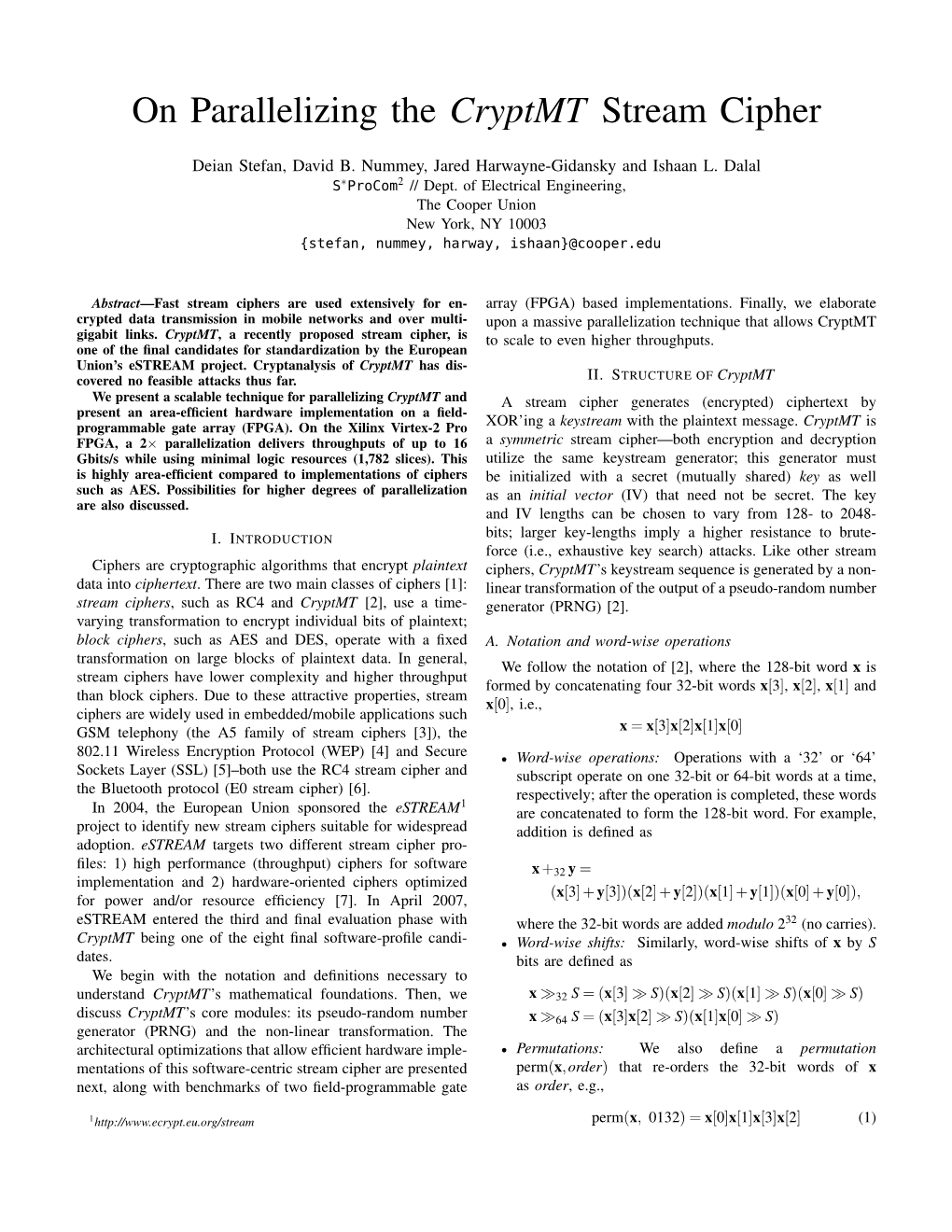 On Parallelizing the Cryptmt Stream Cipher